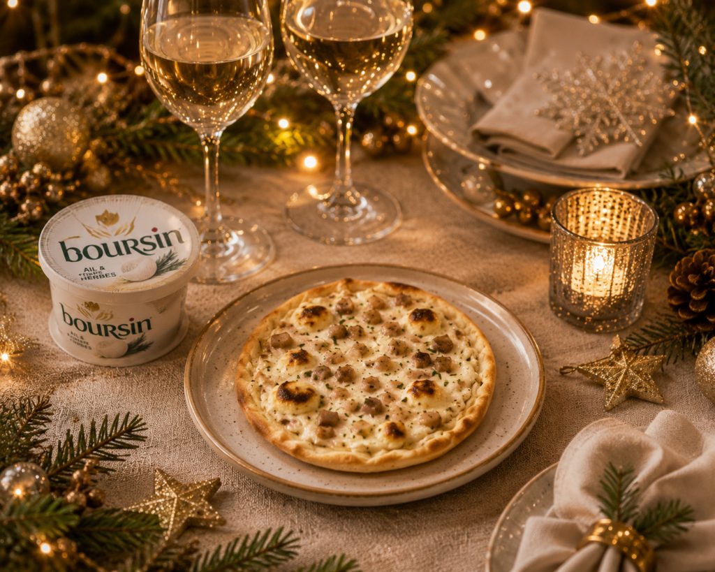 Tarte fine festive au Boursin